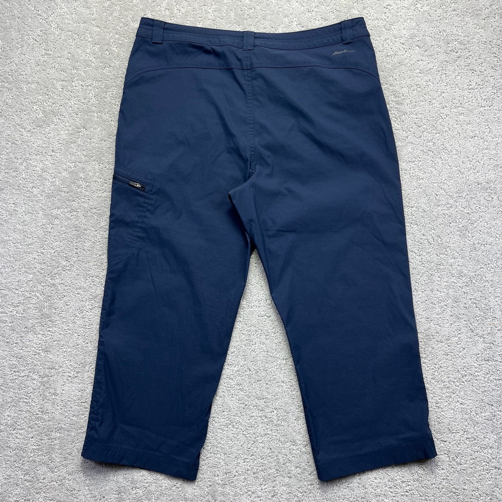 Eddie Bauer Pants Womens Size 12 Navy Blue WR W Tech Capri Hiking Outdoor Casual - Picture 9 of 16